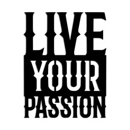 Wallity Live Your Passion Escultura de Pared Metálica Negra